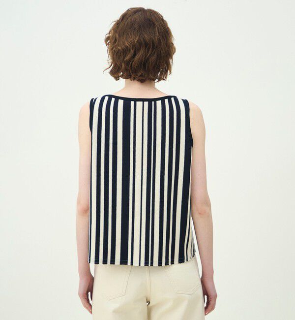 MACPHEE「ランダムストライプラッセル ノースリーブプルオーバー」|シャツ・ブラウス|