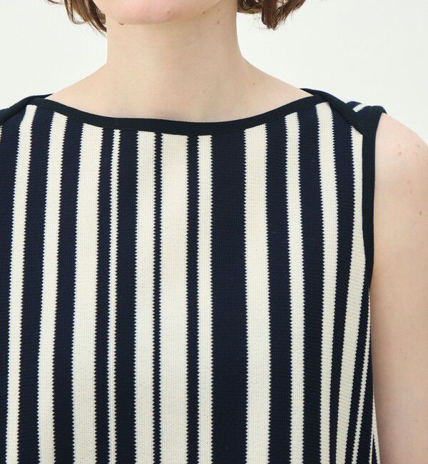 MACPHEE「ランダムストライプラッセル ノースリーブプルオーバー」|シャツ・ブラウス|
