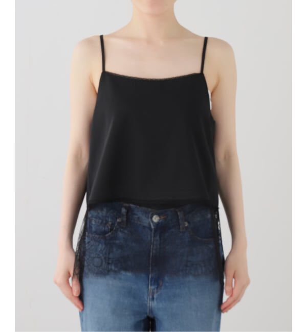 IENA「レーストリムキャミソール」|キャミソール|ブラック
