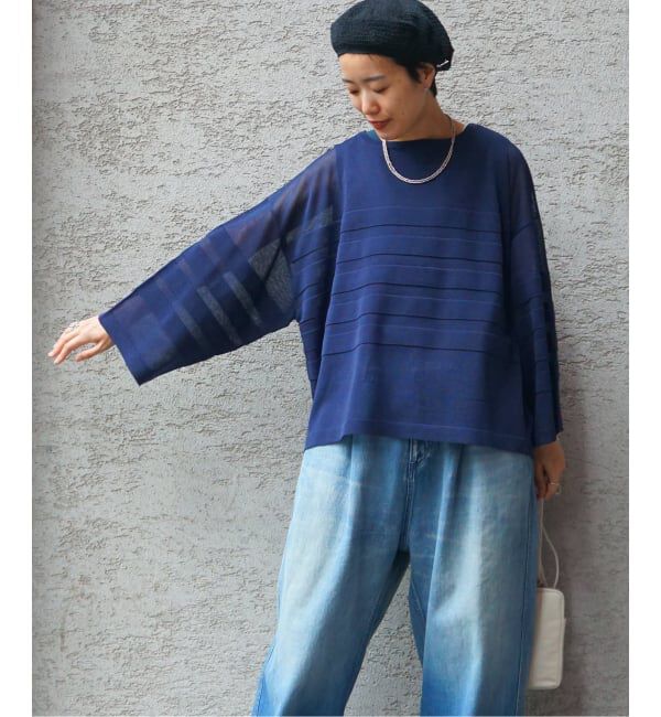 journal standard luxe「シアーボーダー ボートネックプルオーバー」|ニット・セーター|