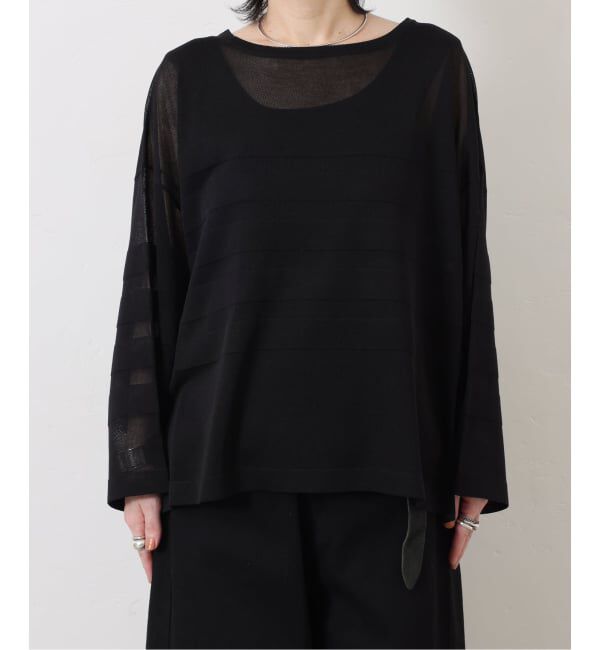 journal standard luxe「シアーボーダー ボートネックプルオーバー」|ニット・セーター|