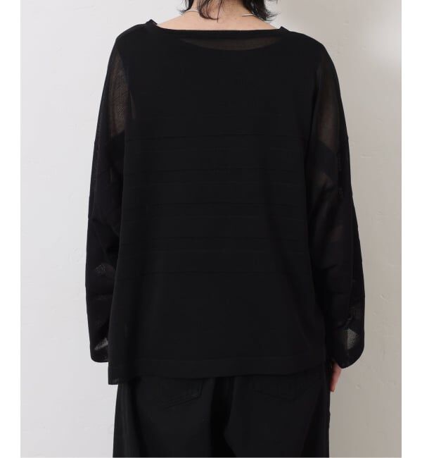 journal standard luxe「シアーボーダー ボートネックプルオーバー」|ニット・セーター|