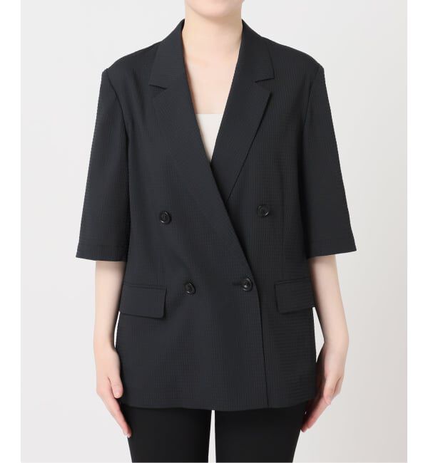 JOURNAL STANDARD「《予約》ドットエアーサッカーハーフスリーブ ジャケット」|テーラードジャケット|