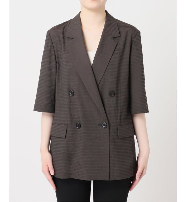 JOURNAL STANDARD「《予約》ドットエアーサッカーハーフスリーブ ジャケット」|テーラードジャケット|