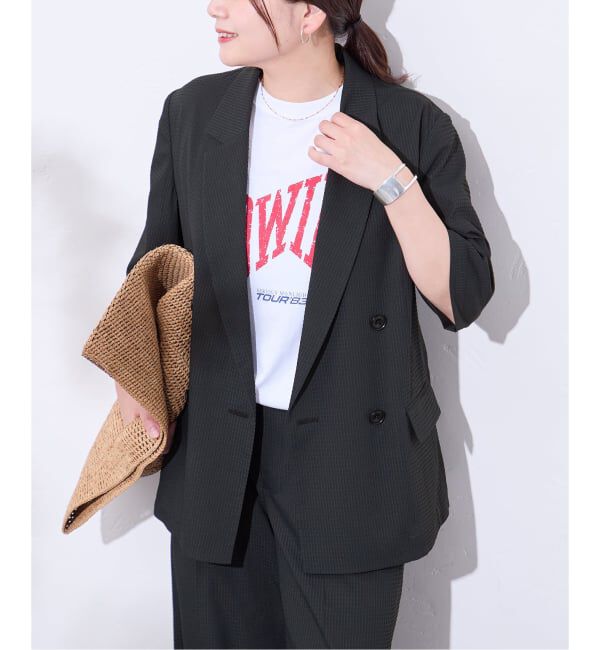 JOURNAL STANDARD「《予約》ドットエアーサッカーハーフスリーブ ジャケット」|テーラードジャケット|