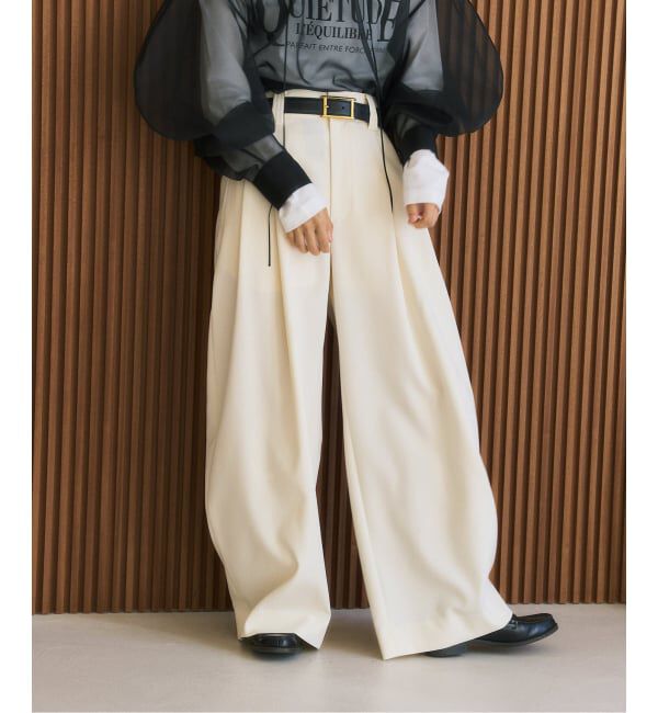 HARDY NOIR「《追加2》ダブルクロス2タックバレルパンツ」|スラックス|ホワイト