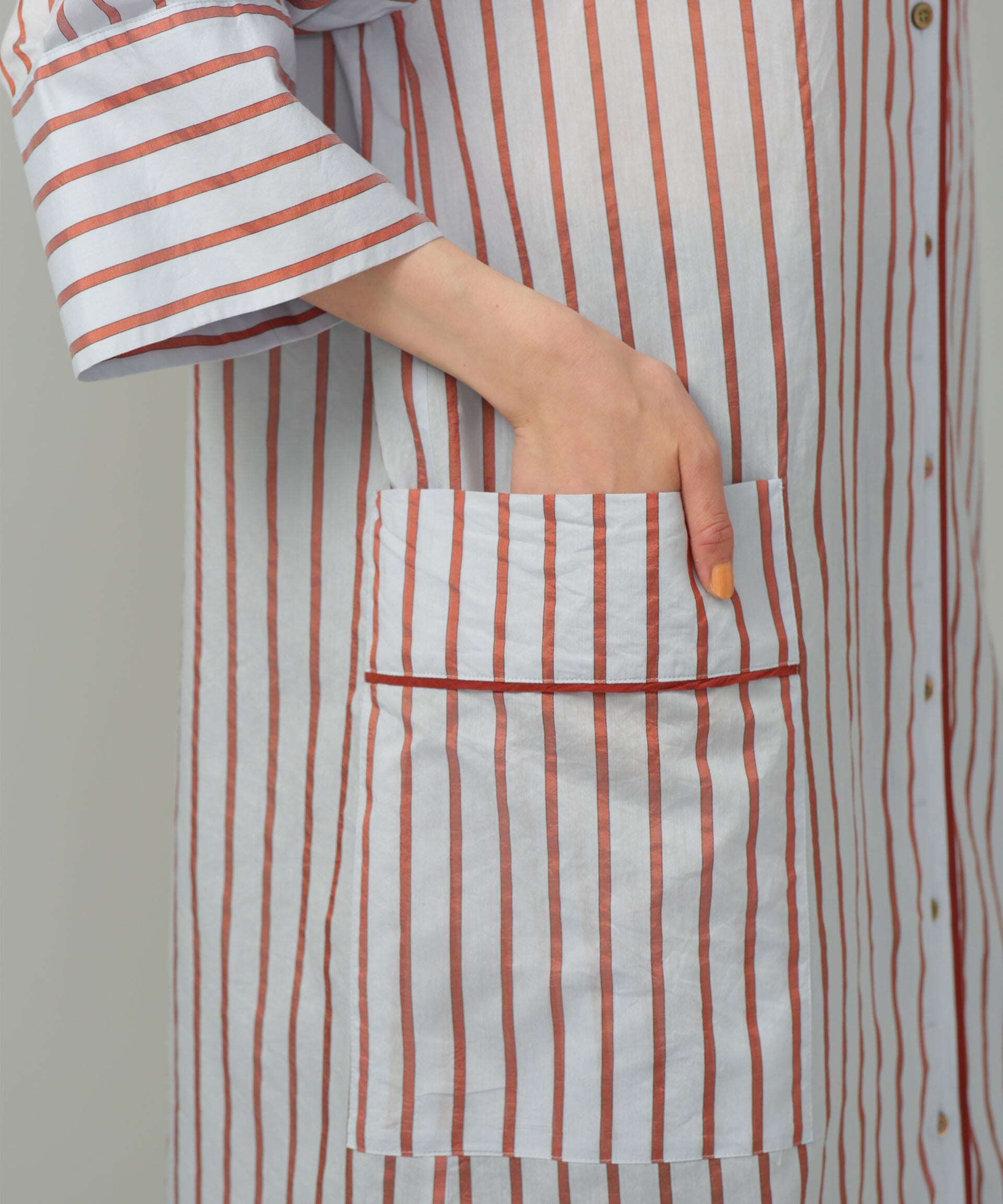 nano･universe「シアーストライプシャツワンピース」|ワンピース|