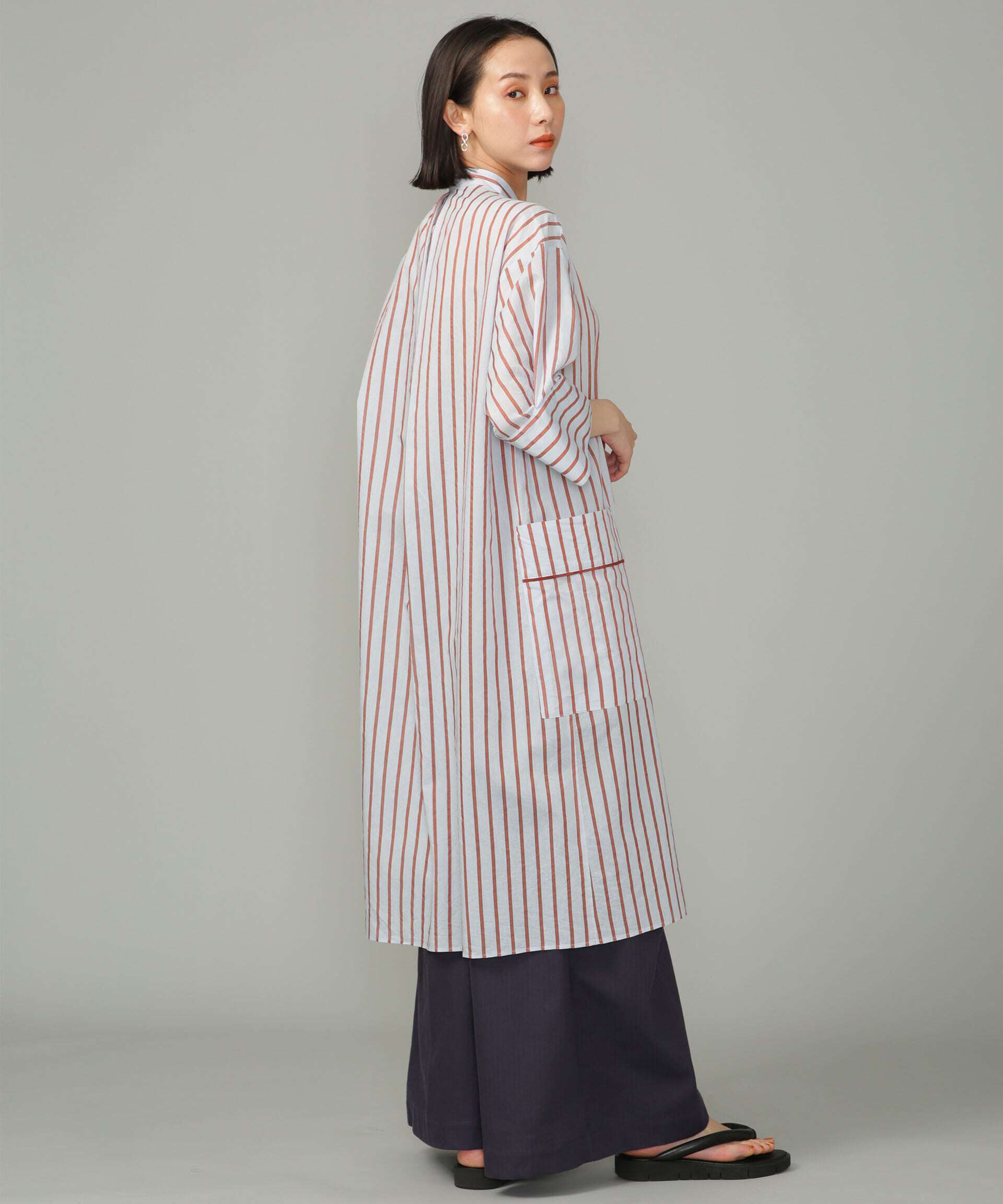 nano･universe「シアーストライプシャツワンピース」|ワンピース|