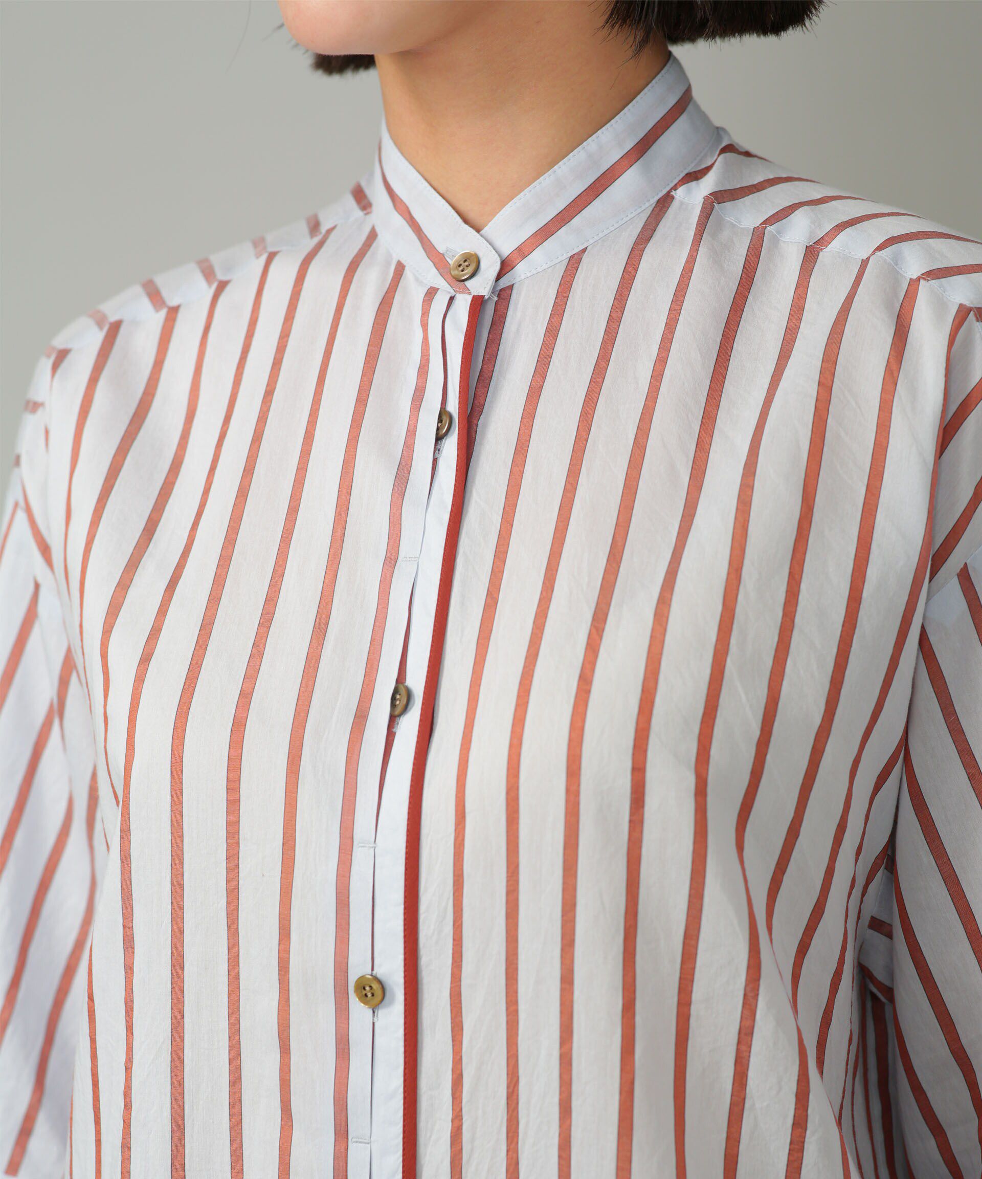 nano･universe「シアーストライプシャツワンピース」|ワンピース|