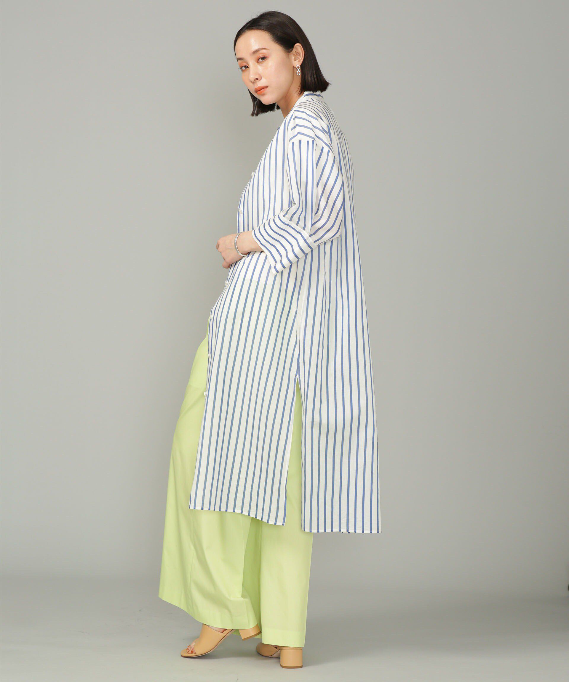 nano･universe「シアーストライプシャツワンピース」|ワンピース|