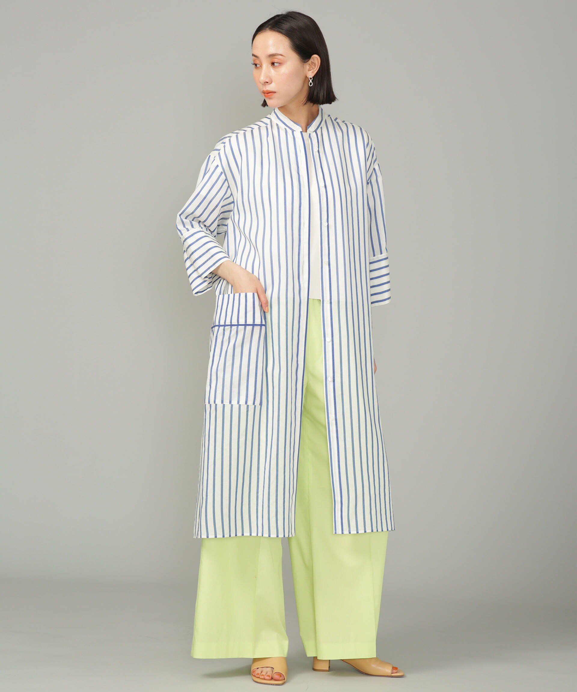 nano･universe「シアーストライプシャツワンピース」|ワンピース|