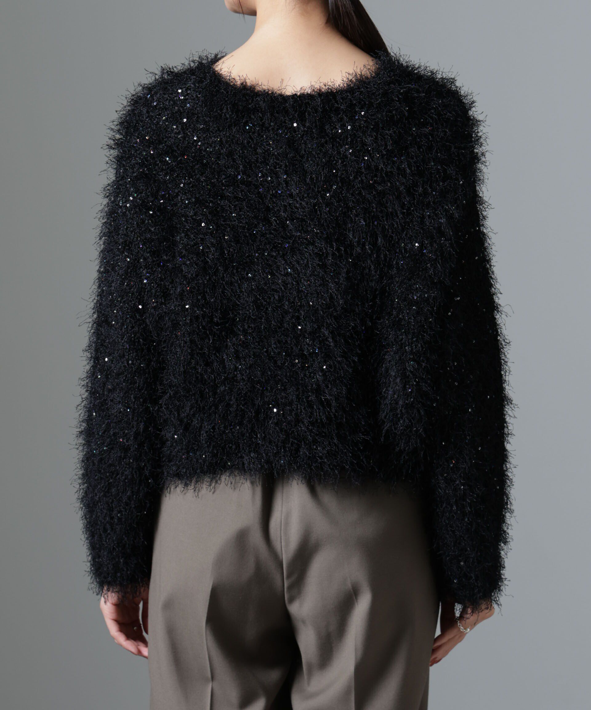 nano･universe「スパンコールフェザーニットプルオーバー」|ニット・セーター|