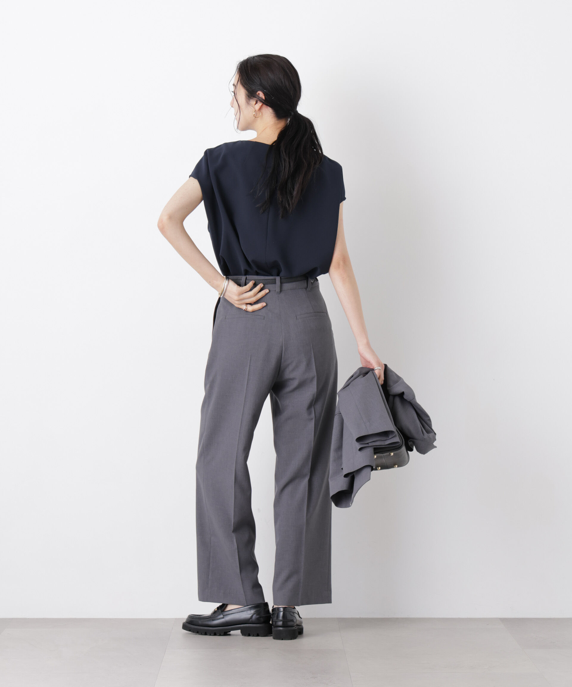 nano･universe「DressT/ボートネックタックコクーンブラウス」|シャツ・ブラウス|