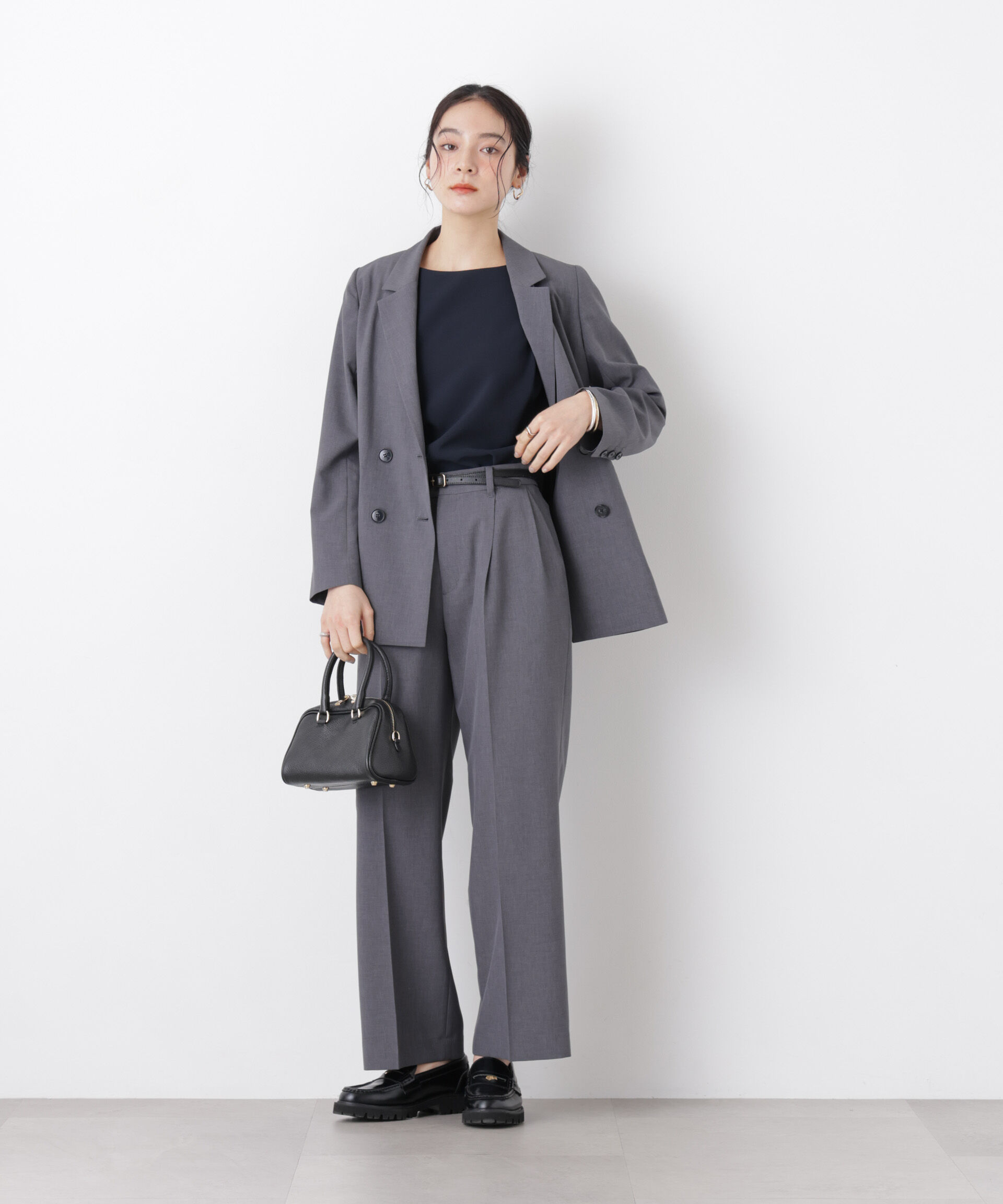 nano･universe「DressT/ボートネックタックコクーンブラウス」|シャツ・ブラウス|