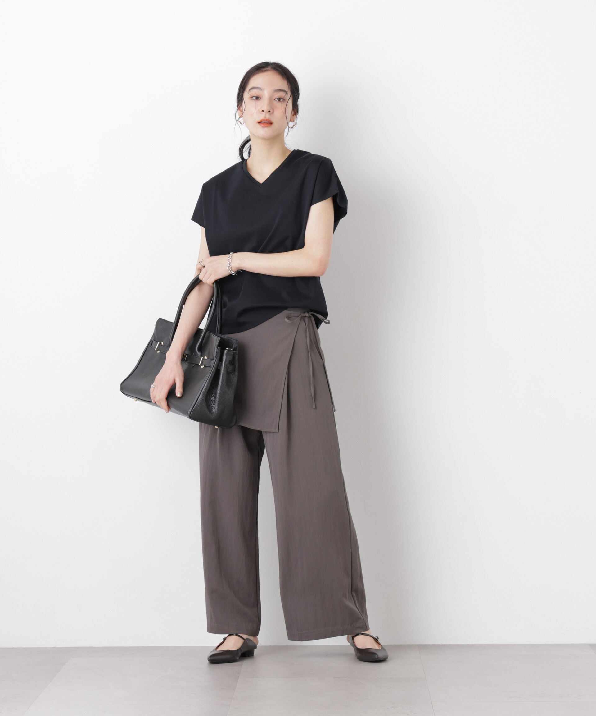 nano･universe「DressT/シルケットスムースVネックソフトドルマンTシャツ」|Tシャツ・カットソー|