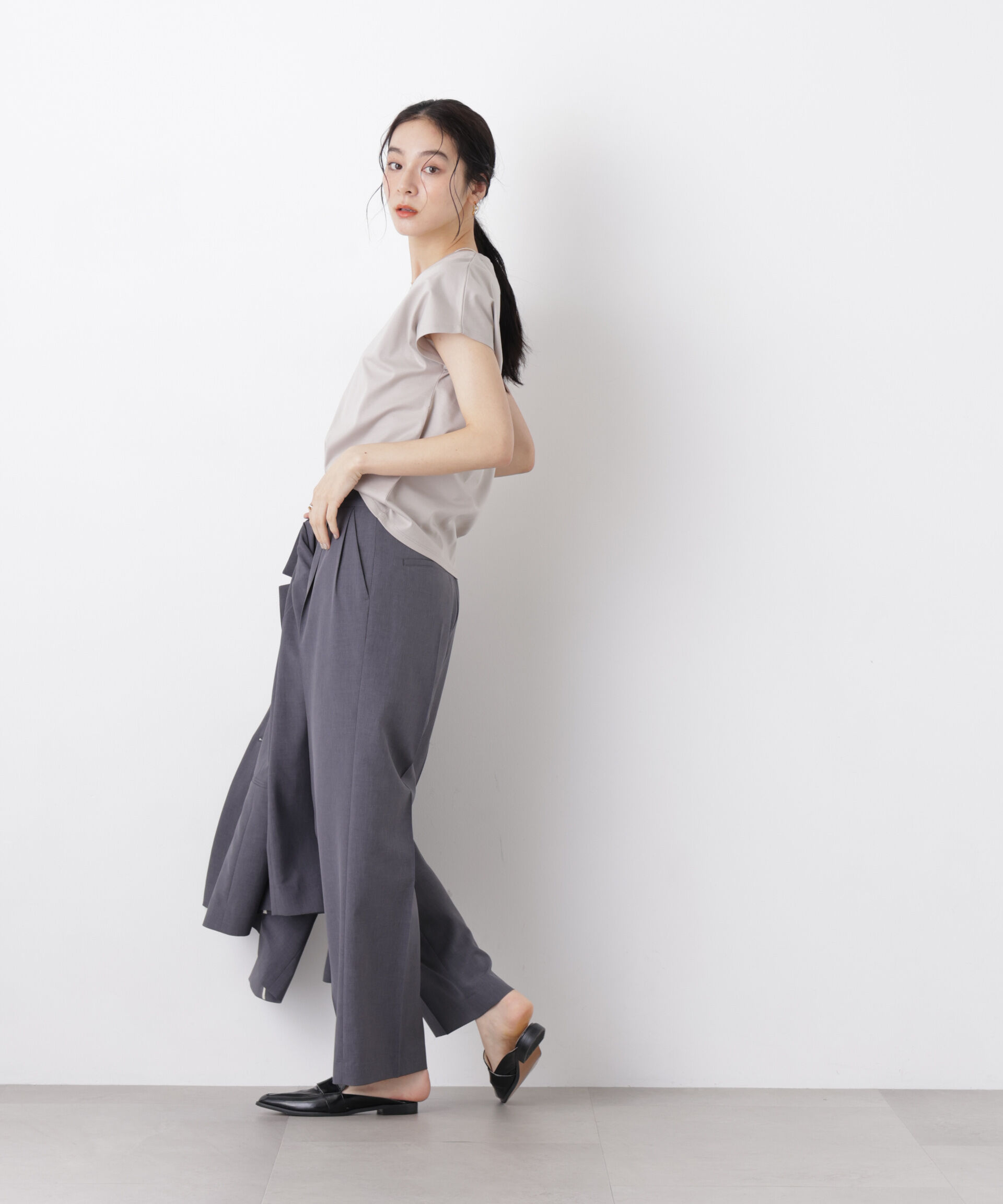 nano･universe「DressT/シルケットスムースVネックソフトドルマンTシャツ」|Tシャツ・カットソー|