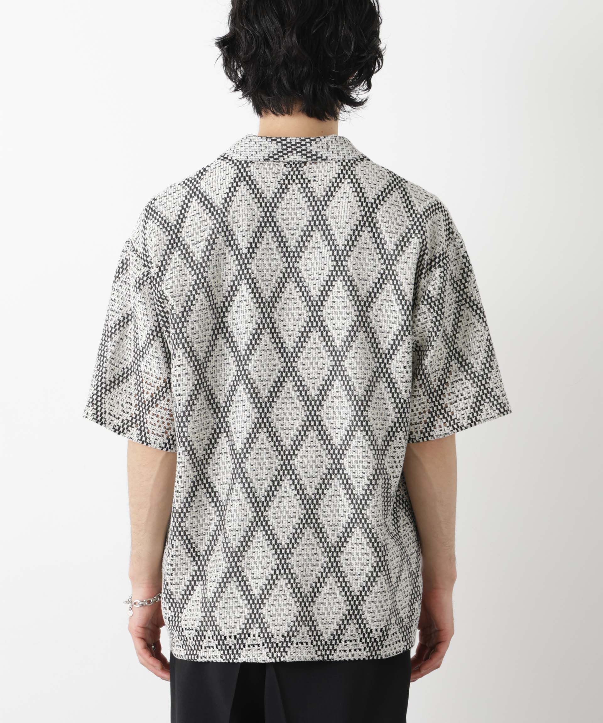 nano･universe「ダイヤレース オープンカラーシャツ」|シャツ・ブラウス|