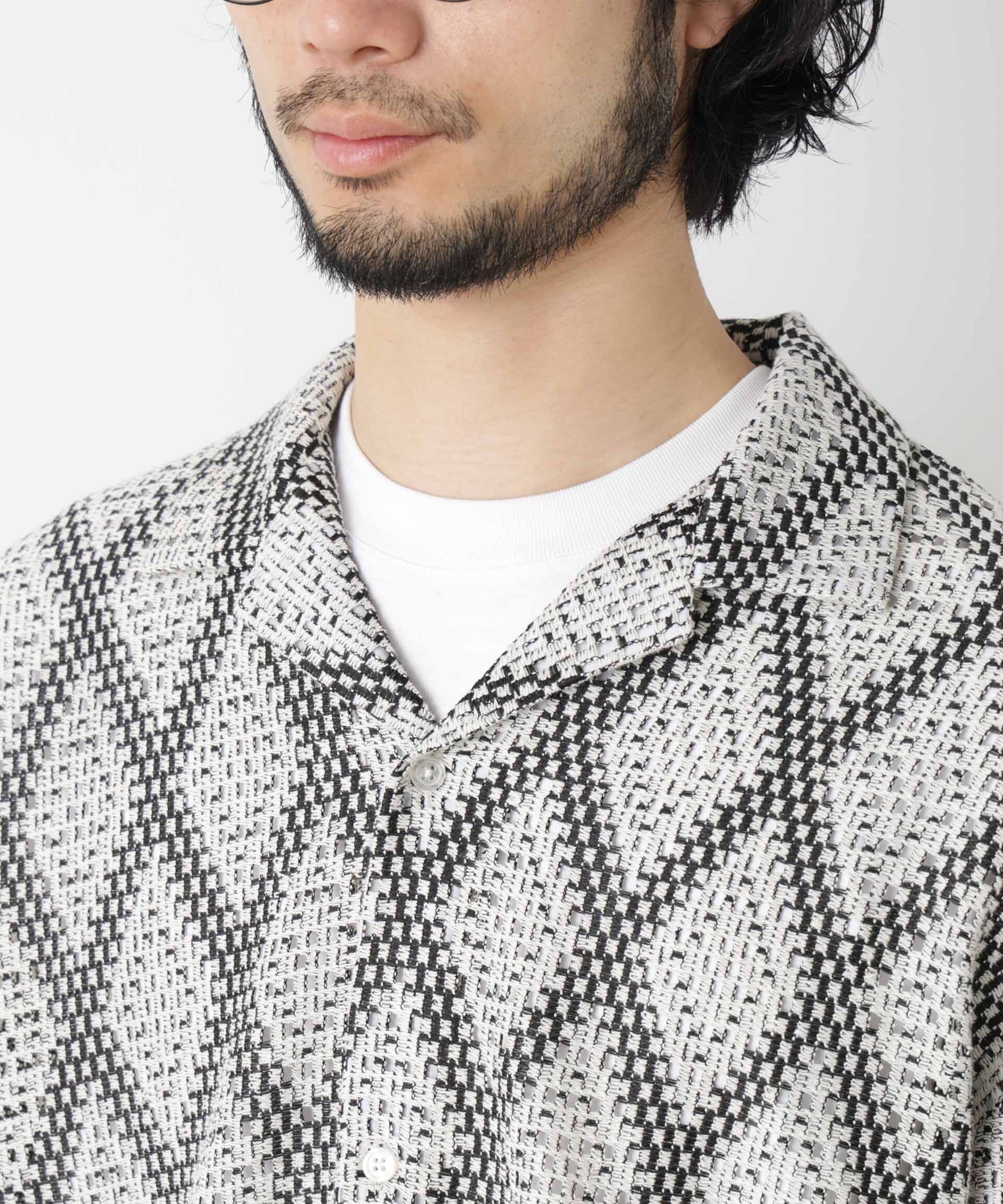 nano･universe「ダイヤレース オープンカラーシャツ」|シャツ・ブラウス|