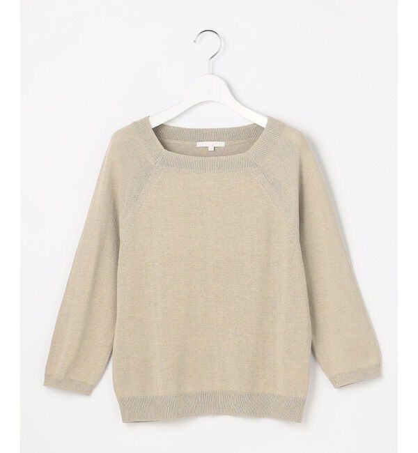 自由区「【アンサンブル対応】ペーパーコットンスクエアネックニット プルオーバー」|ニット・セーター|