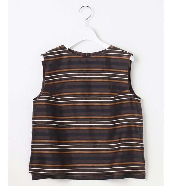 自由区「【カタログ掲載・セットアップ対応】マルチストライプジャカードノースリーブ ブラウス」|シャツ・ブラウス|