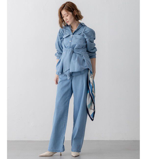 23区「【洗える】ライトダンガリー ビスチェ」|シャツ・ブラウス|