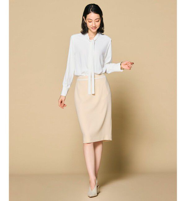 BEIGE,「【洗える・L-size】EVA / ボウタイロングスリーブブラウス」|シャツ・ブラウス|