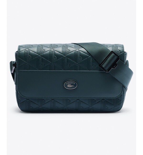 LACOSTE「モノグラム スプリットレザーフラップクローズサッチェルバッグ / ショルダーバッグ」|ショルダー・メッセンジャー|