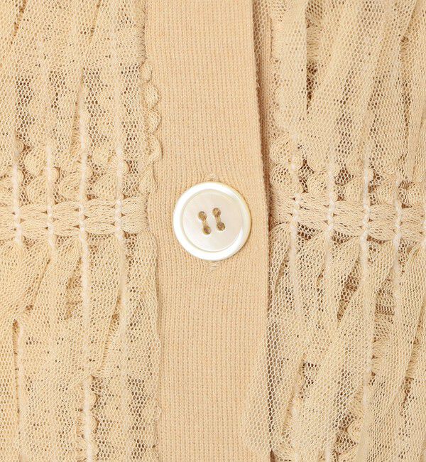 NOLLEY'S「《手洗い可能》チュールフリンジVネックカーディガン」|カーディガン|