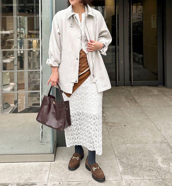 NOLLEY'S sophi「ウォッシャブルエアーツイルステンカラーハーフコート」|ステンカラーコート|