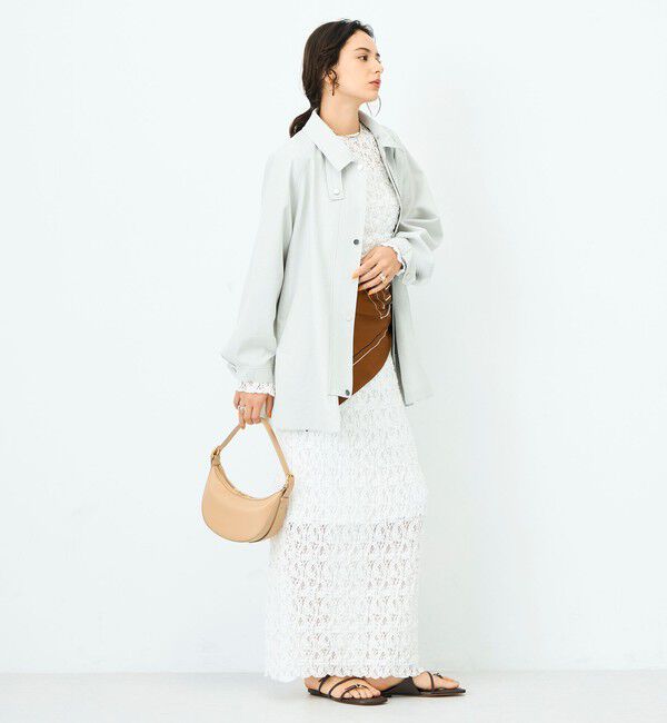 NOLLEY'S sophi「ウォッシャブルエアーツイルステンカラーハーフコート」|ステンカラーコート|