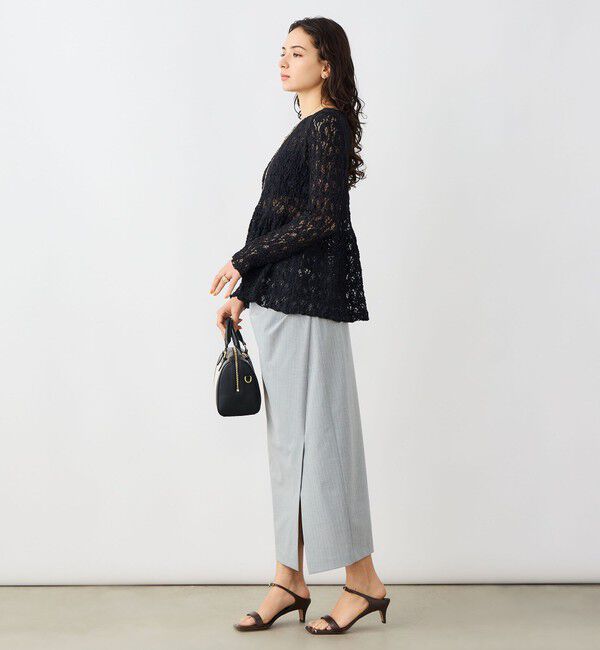 NOLLEY'S sophi「《セットアップ対応》ウォッシャブルストレッチレースペプラムプルオーバー」|シャツ・ブラウス|