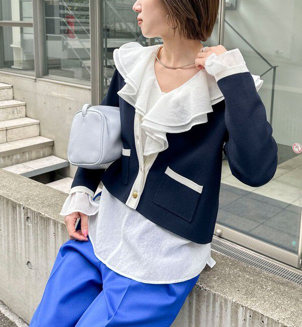 NOLLEY'S「ウォッシャブルラッフルカラーブラウス」|シャツ・ブラウス|