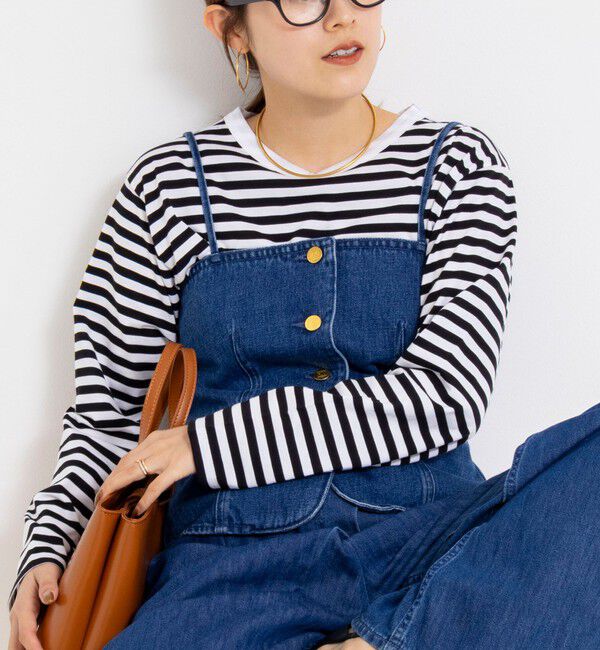 Rie Miller「ウォッシャブルロングスリーブTシャツGIZA COTTON」|Tシャツ・カットソー|ブラック・グレー系3