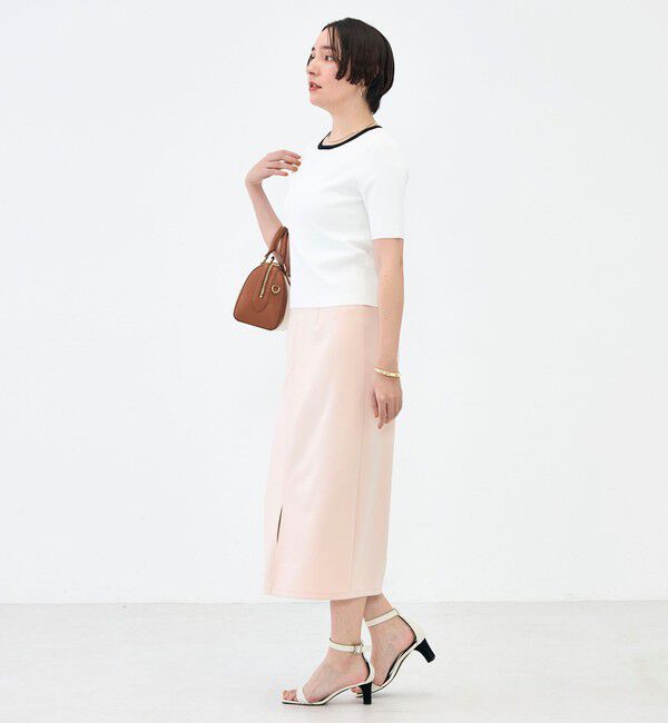 NOLLEY'S sophi「《アンサンブル対応》《手洗い可能》マルチファンクション5分袖プルオーバー」|ニット・セーター|