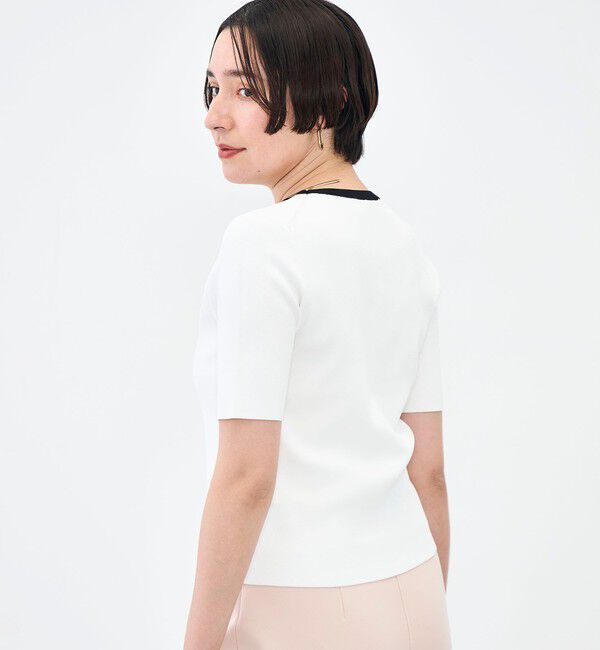 NOLLEY'S sophi「《アンサンブル対応》《手洗い可能》マルチファンクション5分袖プルオーバー」|ニット・セーター|