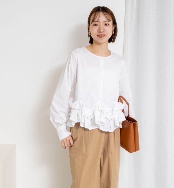 NOLLEY'S「【WEB限定】ウォッシャブルペプラムフリル2WAYブラウス」|シャツ・ブラウス|