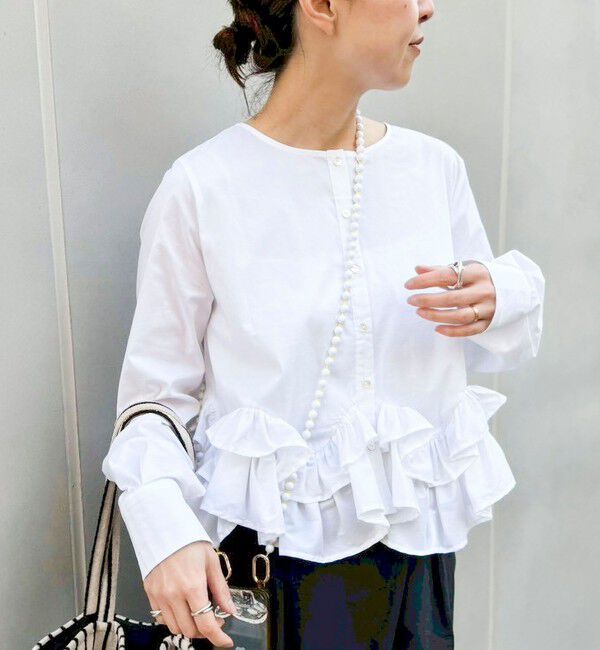 NOLLEY'S「【WEB限定】ウォッシャブルペプラムフリル2WAYブラウス」|シャツ・ブラウス|