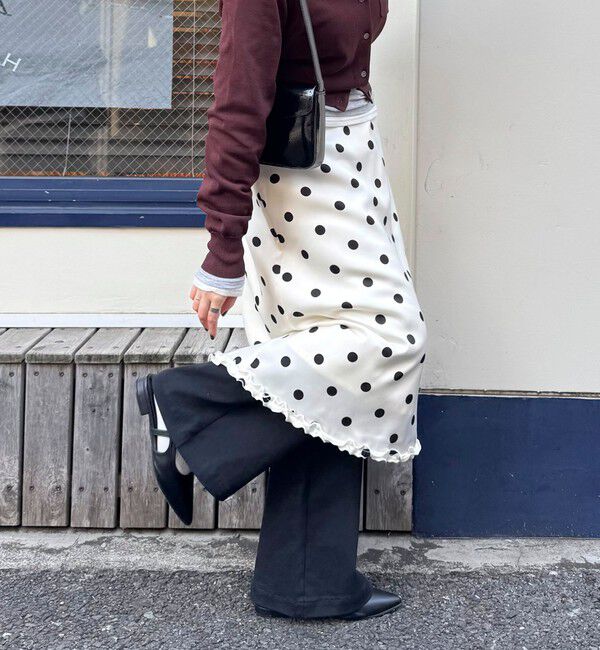 fredy emue「サテンドットミディスカート」|スカート|