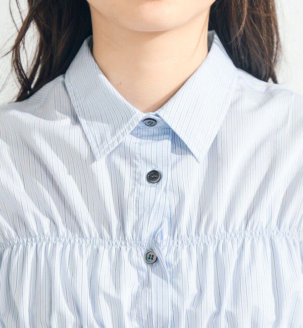 fredy emue「シャーリング半袖シャツ」|シャツ・ブラウス|