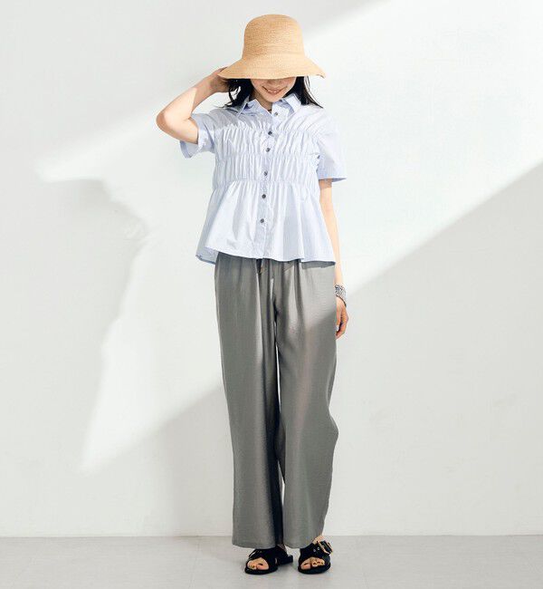 fredy emue「シャーリング半袖シャツ」|シャツ・ブラウス|