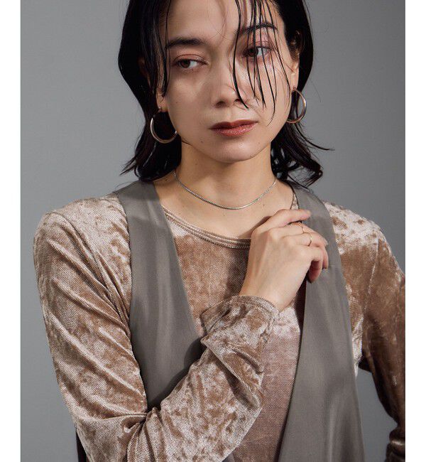 SALON adam et rope'「[25AW]GENTLE SILK ジャンパースカート【セットアップ対応・洗える】」|ワンピース|