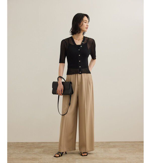 ROPE「シアーリブカーディガン/洗える」|カーディガン|