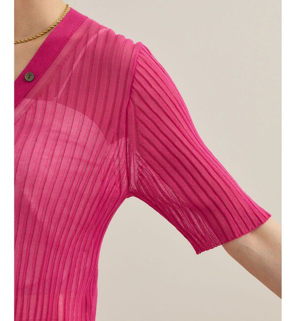 ROPE「シアーリブカーディガン/洗える」|カーディガン|