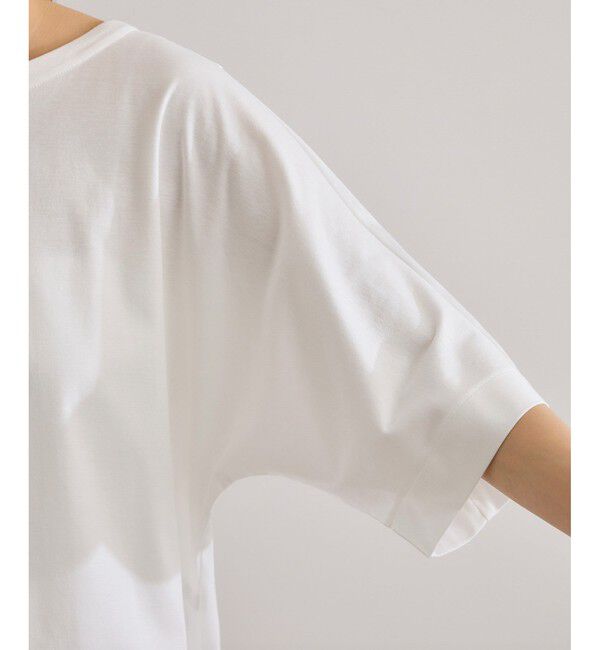 ROPE「【洗える・ナノシア加工】スムース半袖 Aラインカットソー」|Tシャツ・カットソー|