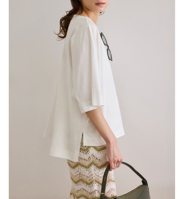 ROPE「【洗える・ナノシア加工】スムース半袖 Aラインカットソー」|Tシャツ・カットソー|