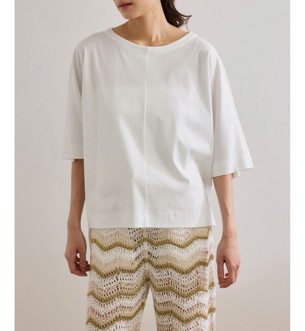 ROPE「【洗える・ナノシア加工】スムース半袖 Aラインカットソー」|Tシャツ・カットソー|