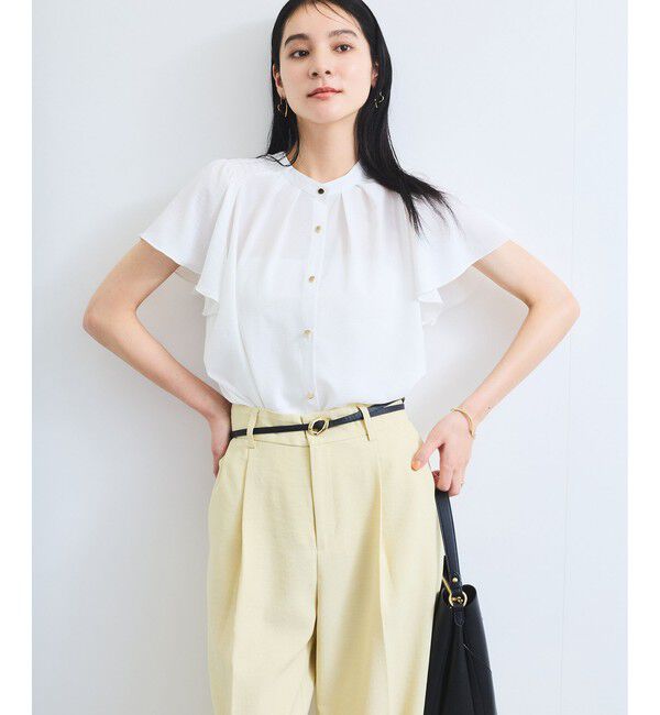 VIS「【接触冷感】エステルローンソフトタッチギャザーブラウス/通勤対応【WEB限定】」|シャツ・ブラウス|