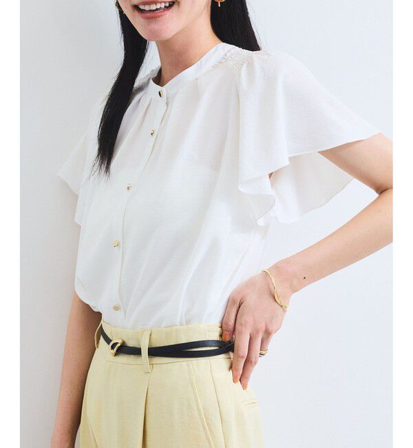 VIS「【接触冷感】エステルローンソフトタッチギャザーブラウス/通勤対応【WEB限定】」|シャツ・ブラウス|