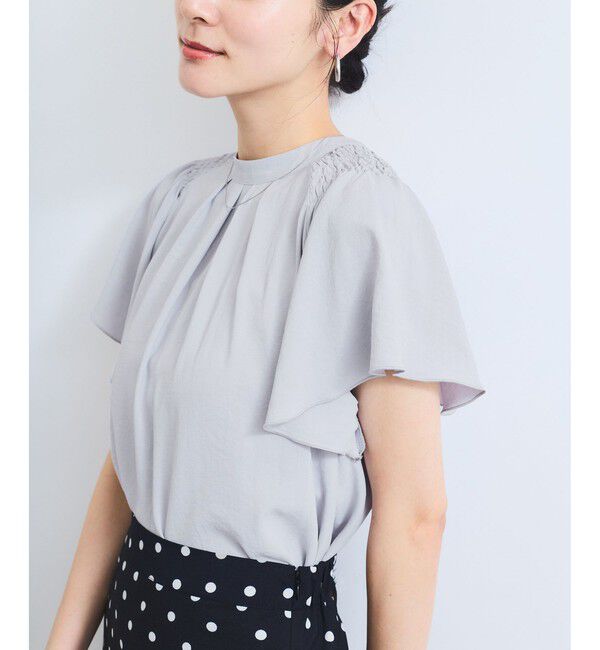 VIS「【接触冷感】エステルローンソフトタッチギャザーブラウス/通勤対応【WEB限定】」|シャツ・ブラウス|