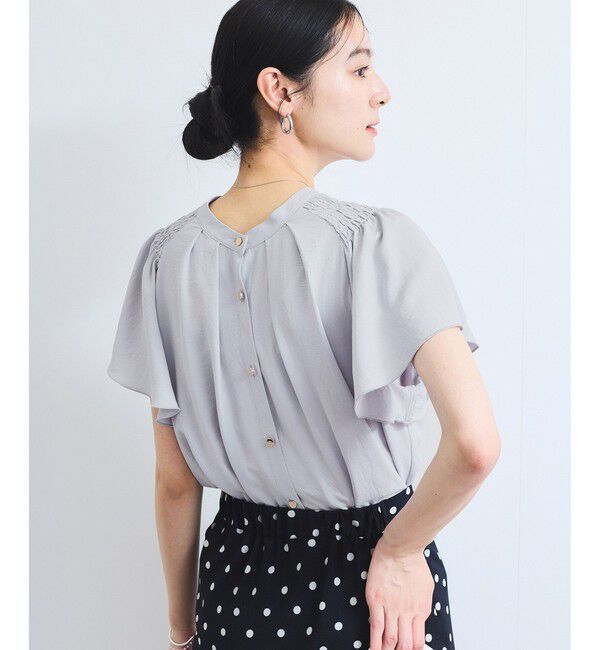 VIS「【接触冷感】エステルローンソフトタッチギャザーブラウス/通勤対応【WEB限定】」|シャツ・ブラウス|